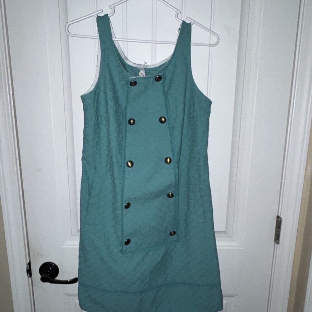 Anthropologie Maeve Aqua Carrillo Shift Dress Size 8 EUC